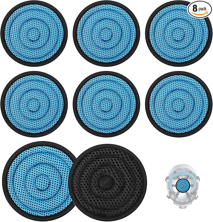 Hard Hat Top Pad Liner Replacement, Hard Hat Padding fit for Most Construction and Work Helmets, Cooling Inserts Reusable Washable Top Pad Suspension Cushion Replacement Accessorie - Blue 8 PACK