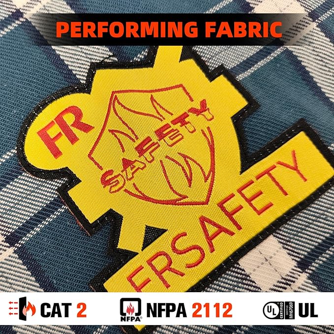 SKSAFETY 7oz FR Shirts for Men, Welding Shirt Hi Vis Flame Resistant 100% Cotton Fire Retardant Longsleeve Shirt CAT2/NFPA