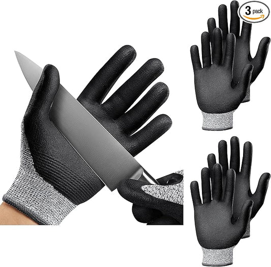 NoCry Professional Cut Resistant Work Gloves for Men and Women with Firm Grip and Waterproof Palms — Touchscreen Tips & Reinforced Thumb — Ideal for Cutting, Slicing and Dicing