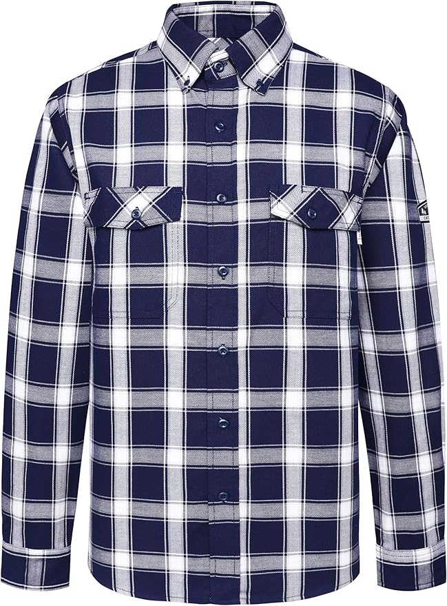 Welding Shirts for Men 7.5oz 100% Cotton Flame Resistant Fr Shirts NFPA2112 Men's Fire Retardant Welding Shirts