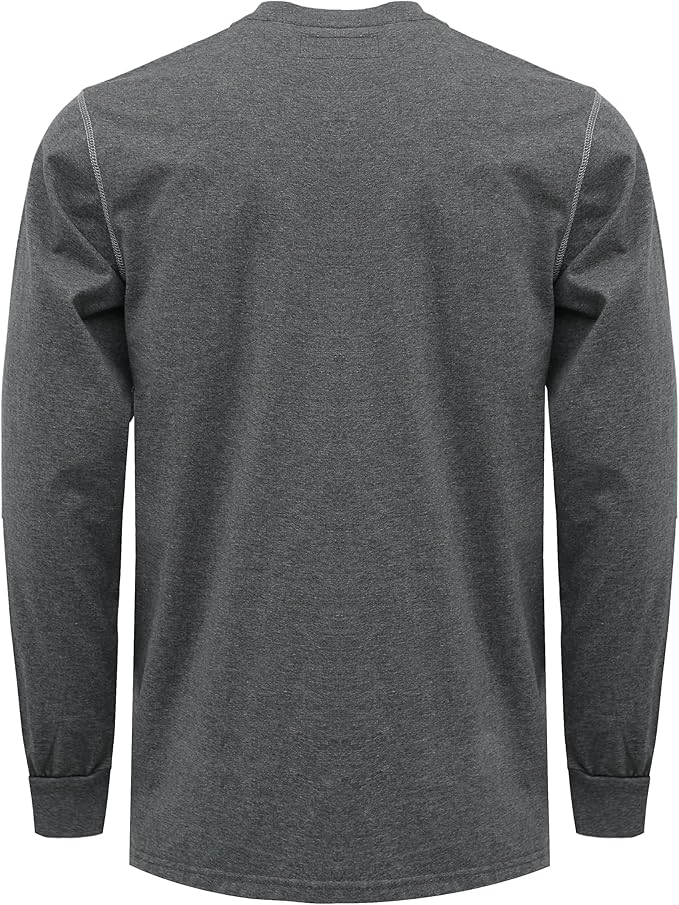 BOCOMAL FR Shirts for Men 5.5oz Lightweight Long Sleeve Work Henley Fire Resistant Shirt CAT2