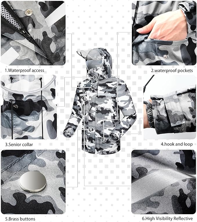 iCreek Rain Suit Waterproof Jacket and Trouser Suit Raincoat for Men and Women Outdoor All-Sport Breathable Anti-storm