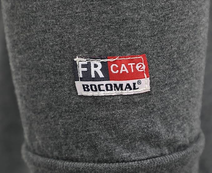 BOCOMAL FR Shirts for Men 5.5oz Lightweight Long Sleeve Work Henley Fire Resistant Shirt CAT2