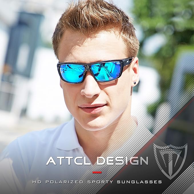 ATTCL Sports Polarized Sunglasses For Men Cycling Driving Fishing 100% UV Protection