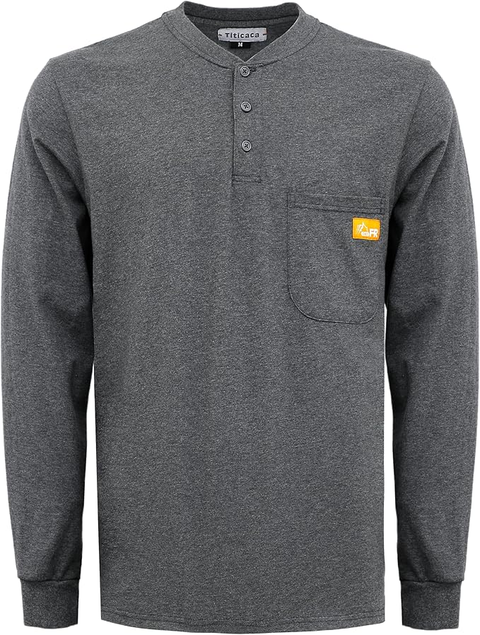 Titicaca FR Shirts for Men 5.5OZ Light Weight for Summer Flame Resistant Henley Shirts