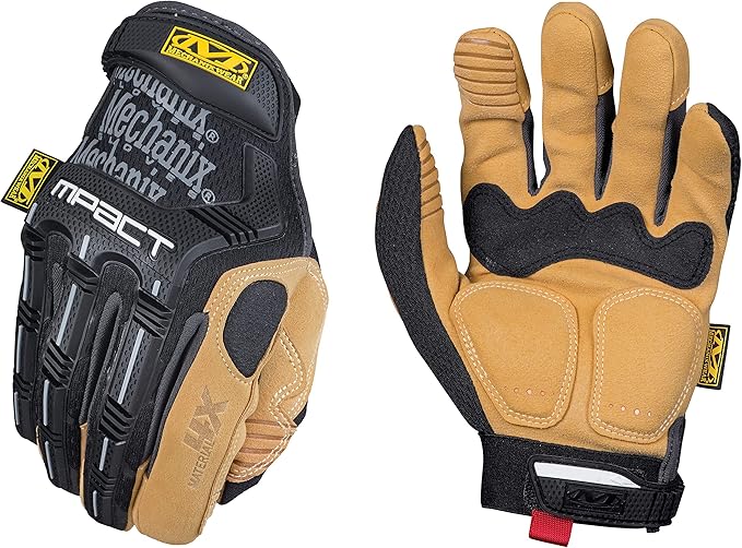 Mechanix Wear Material4x M-Pact Gloves - Abrasion-Resistant Gloves for Hand Safety - Machine Washable - Breathable - Secure Fit - Tear-Resistant - Durable - Brown/Black - X-Large