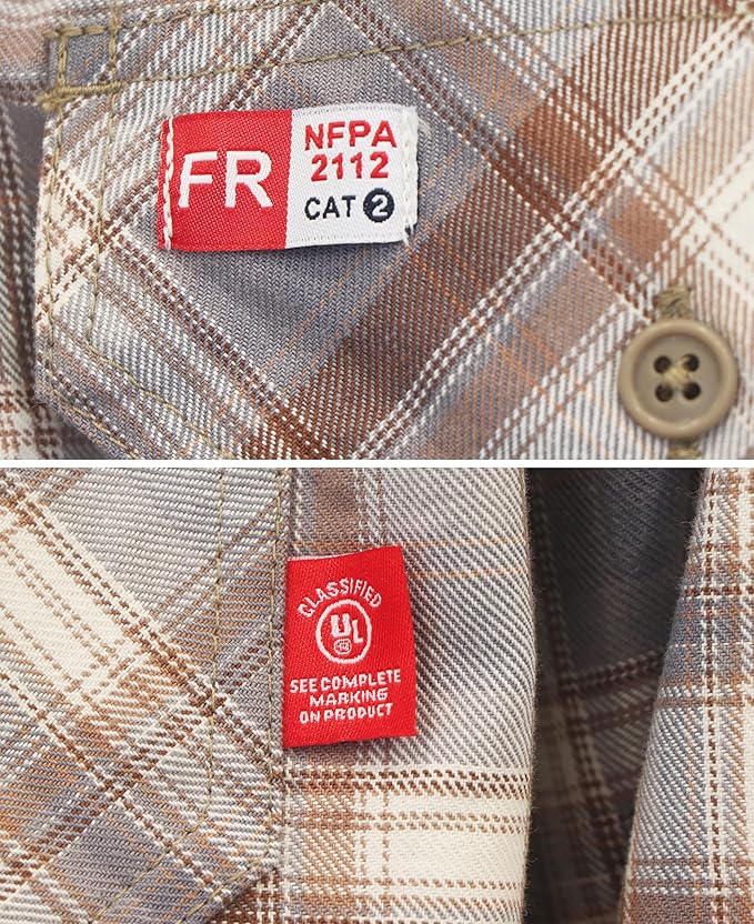 TICOMELA FR Shirts for Men Flame Resistant/Fire Retardant Shirt NFPA2112 7.5oz Men's Welding Shirt