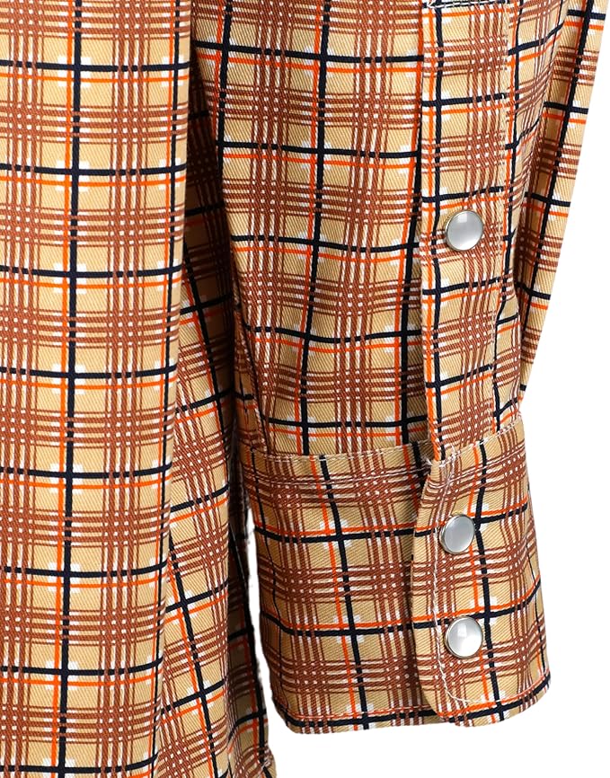 BOCOMAL FR Shirts Flame Resistant NFPA2112/CAT2 6.5oz Light Weight Printed Fire Retardant Plaid Shirt