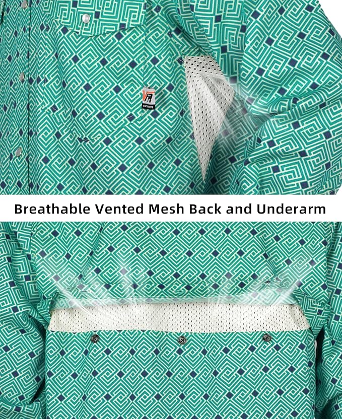 VATRENUS FR Shirts for Summer Pearl Snaps Breathable Vented Mesh Back and Underarm Lightweight Flame Resistant Welding Shirt