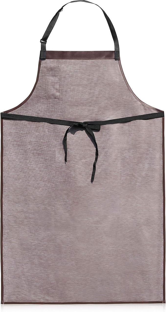 New Star Foodservice Vinyl Bib Apron with Leatherette Finish, Set of 2
