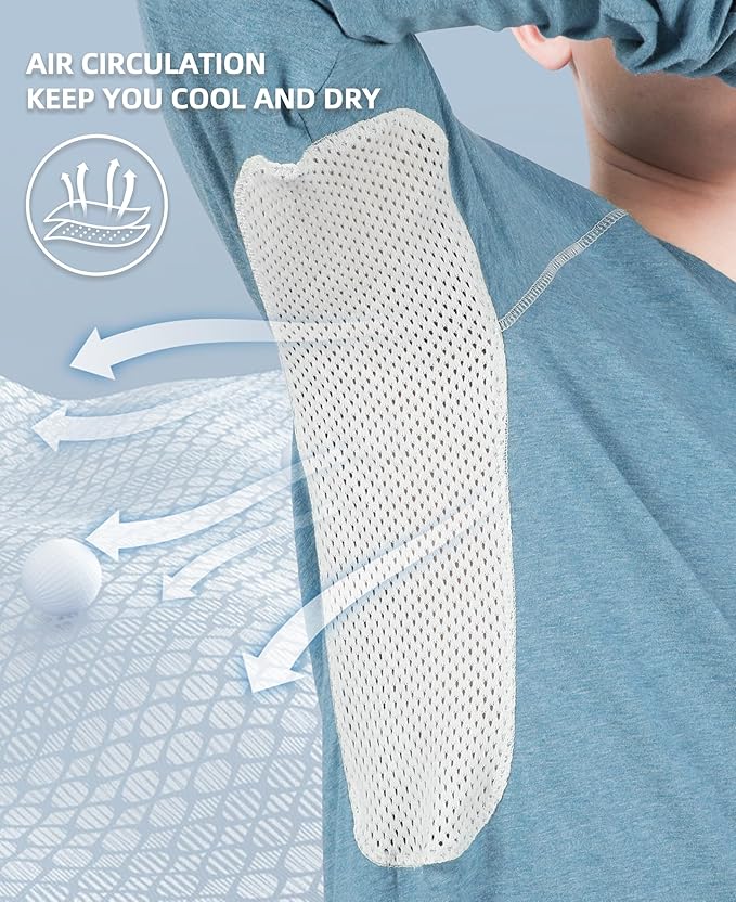 BOCOMAL FR Shirts for Summer Vented Mesh Loose Fit 4oz EX Lightweight Flame Resistant Base Layer CAT1 Crew Shirt