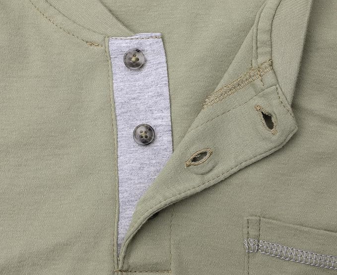 BOCOMAL FR Shirts for Men 5.5oz Lightweight Long Sleeve Work Henley Fire Resistant Shirt CAT2