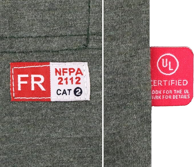 TICOMELA FR Shirts for Men Heather Series 6oz Flame Resistant T Shirt NFPA2112 CAT2 Fire Retardant Henley Shirts