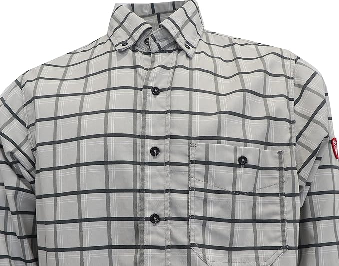 TICOMELA FR Shirt for Men Flame Resistant Shirts 6.5oz Light Weight Plaid Men's Fire Retardant Shirts