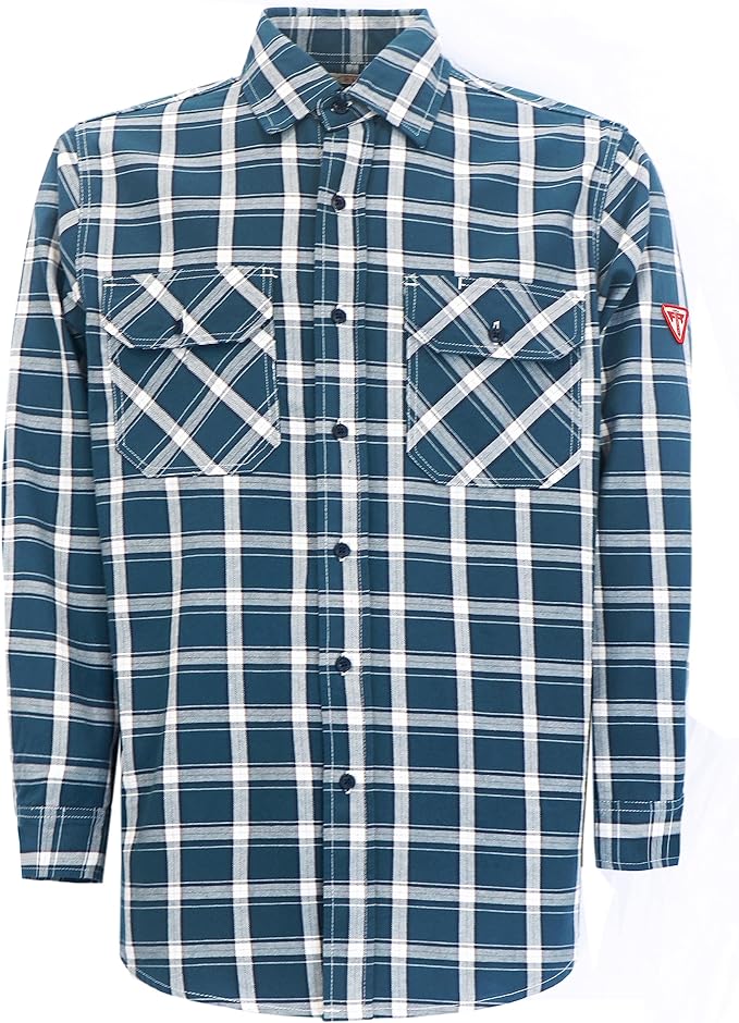 TICOMELA FR Shirts for Men Flame Resistant/Fire Retardant Shirt NFPA2112 7.5oz Men's Welding Shirt