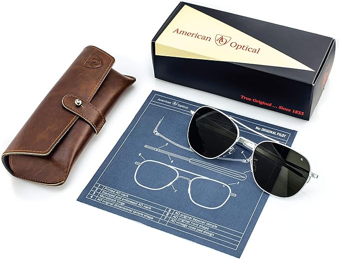 AO Americal Optical Original Pilot Glass Lenses Sunglasses | SkyMaster Glass Lenses | Polarized and Non-Polarized Available