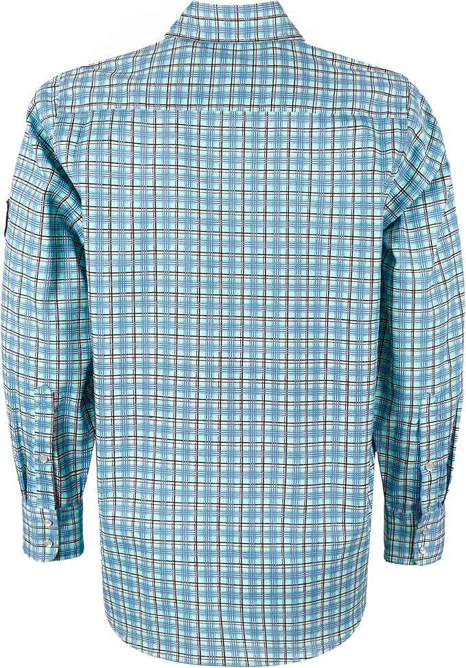 BOCOMAL FR Shirts Flame Resistant NFPA2112/CAT2 6.5oz Light Weight Printed Fire Retardant Plaid Shirt
