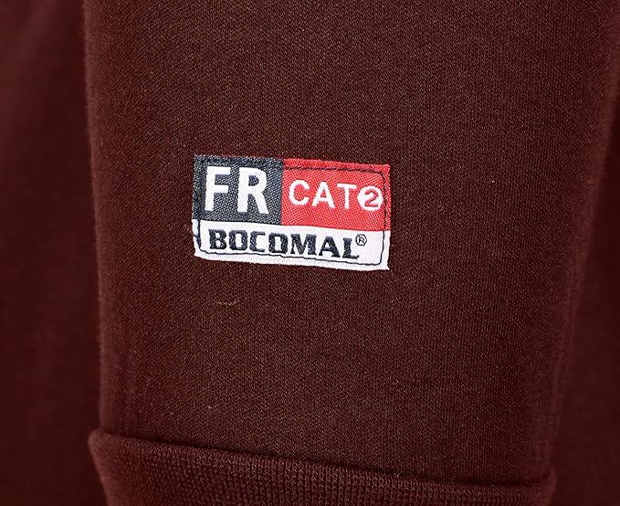 BOCOMAL FR Shirts for Men 5.5oz Lightweight Long Sleeve Work Henley Fire Resistant Shirt CAT2