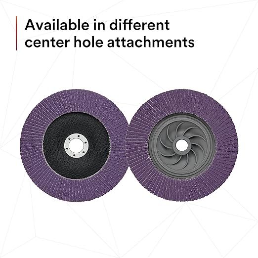3M Flap Disc 769F, Type 27, 40+, 4-1/2 in x 7/8 in, High Performance Abrasive, Ceramic Precision-Shaped Grain Grinding and Finishing Disc, Carbon Steel, Stainless Steel