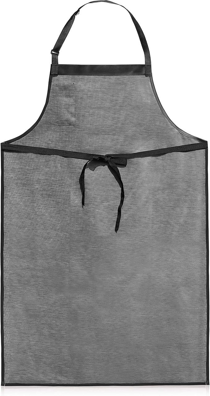 New Star Foodservice Vinyl Bib Apron with Leatherette Finish, Set of 2