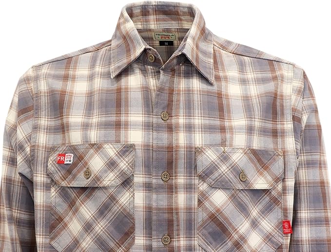 TICOMELA FR Shirts for Men Flame Resistant/Fire Retardant Shirt NFPA2112 7.5oz Men's Welding Shirt