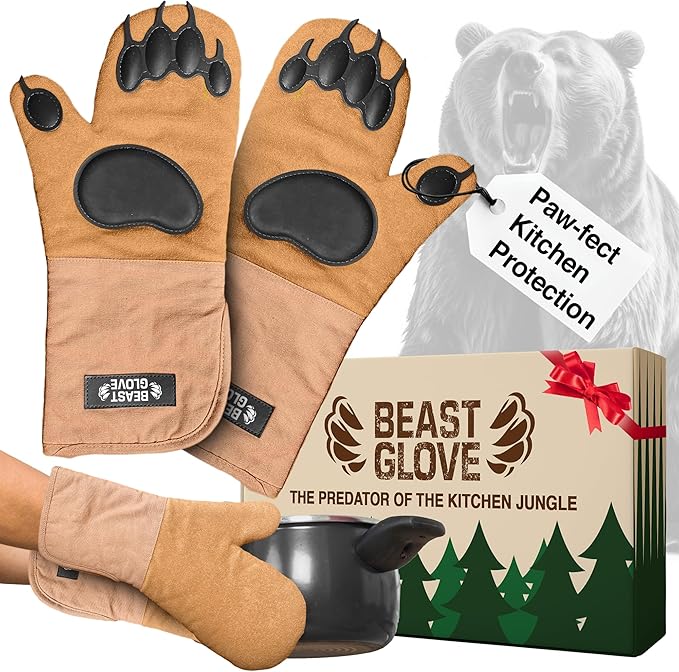 Bear Paw | Beast Glove Oven Mitts | Bear Hands Oven Mitts | Kitchen Pot Holders Set | Heat Resistant Oven Mittens for Kitchen