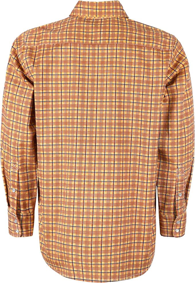 BOCOMAL FR Shirts Flame Resistant NFPA2112/CAT2 6.5oz Light Weight Printed Fire Retardant Plaid Shirt