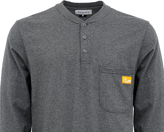 Titicaca FR Shirts for Men 5.5OZ Light Weight for Summer Flame Resistant Henley Shirts