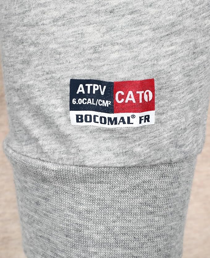 BOCOMAL FR Shirts Two-Tone Crew for Summer 4oz EX Lightweight Flame Resistant Long Sleeve Work T-Shirt Base Layer