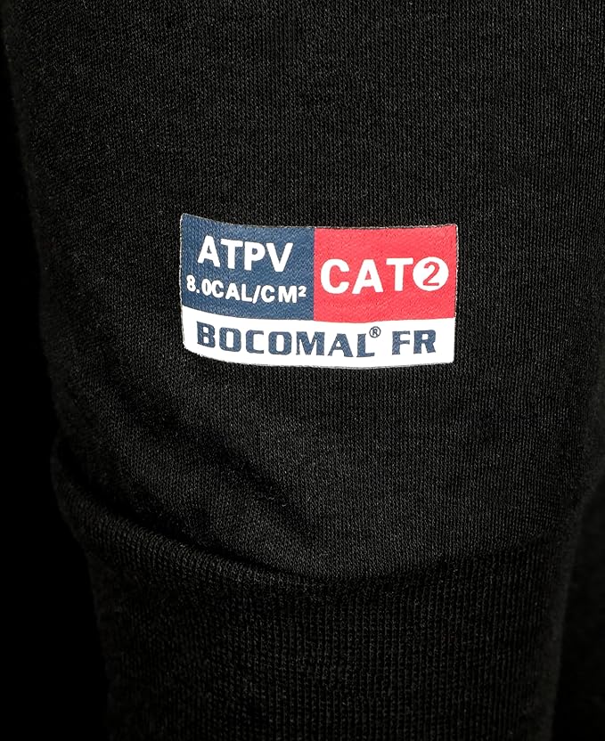 BOCOMAL FR Shirts Summer Vented Mesh Breathable Henley Shirt 5.5oz Flame Resistant CAT2 Work Clothing