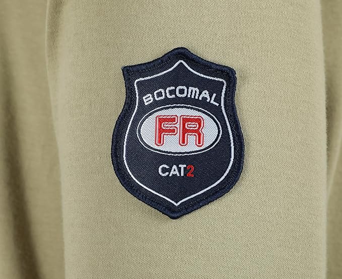 BOCOMAL FR Shirts Lightweight Classic Crew Long Sleeve Fire Resistant Shirt CAT2