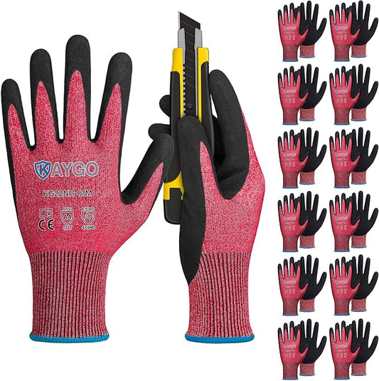 KAYGO Cut Resistant Gloves Micro Finishing Nitrile Coated,ANSI Cut Level A4,KG22NB