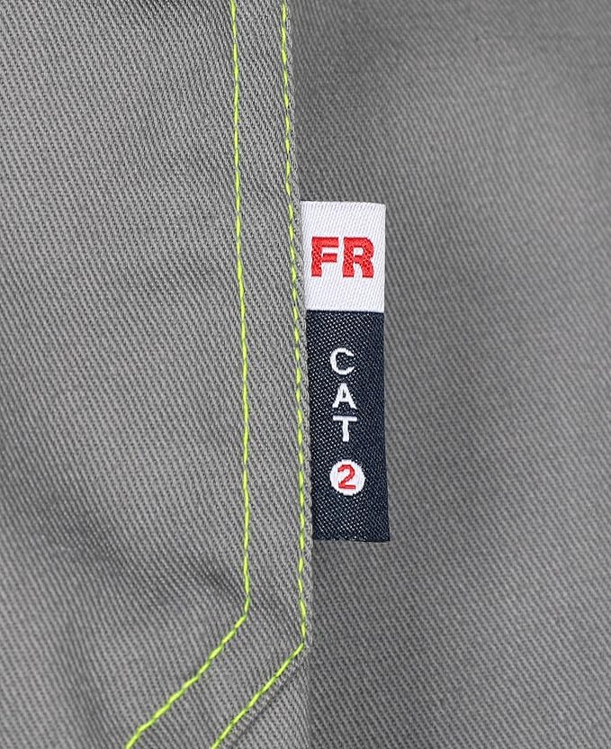 BOCOMAL FR Shirt for Summer Lightweight Vented Mesh Back and Underarm Breathable Flame Resistant Welding Button Down Shirts