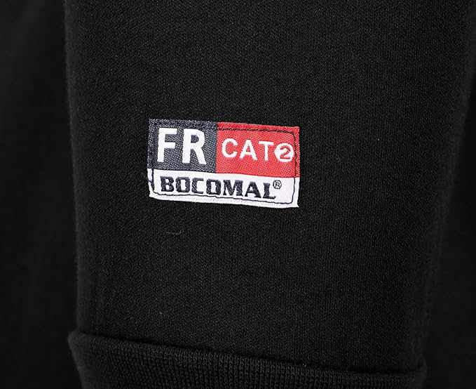 BOCOMAL FR Shirts for Men 5.5oz Lightweight Long Sleeve Work Henley Fire Resistant Shirt CAT2