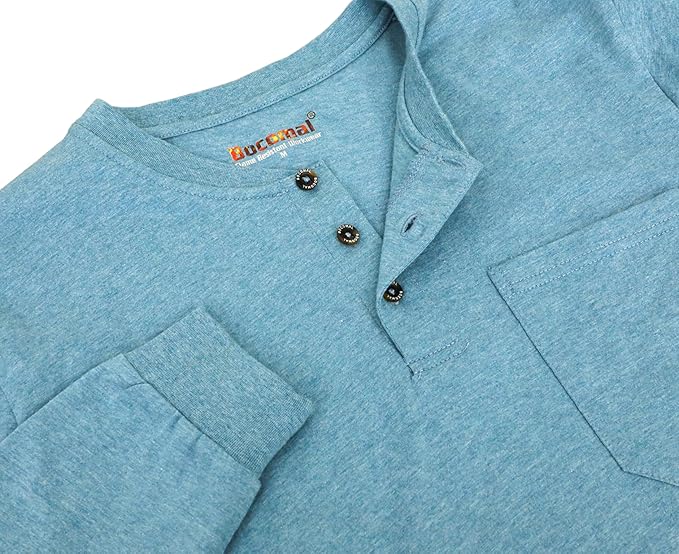 BOCOMAL FR Shirts Summer Vented Mesh Breathable Henley Shirt 5.5oz Flame Resistant CAT2 Work Clothing