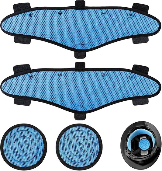 Hard Hat Top Pads and Sweatbands for Safety Helmet, Washable Hard Hat Cooling Liner Accessories Set, Suspension Sweat Band Replacement, Reusable Inserts Headband, Blue, 4 PCS