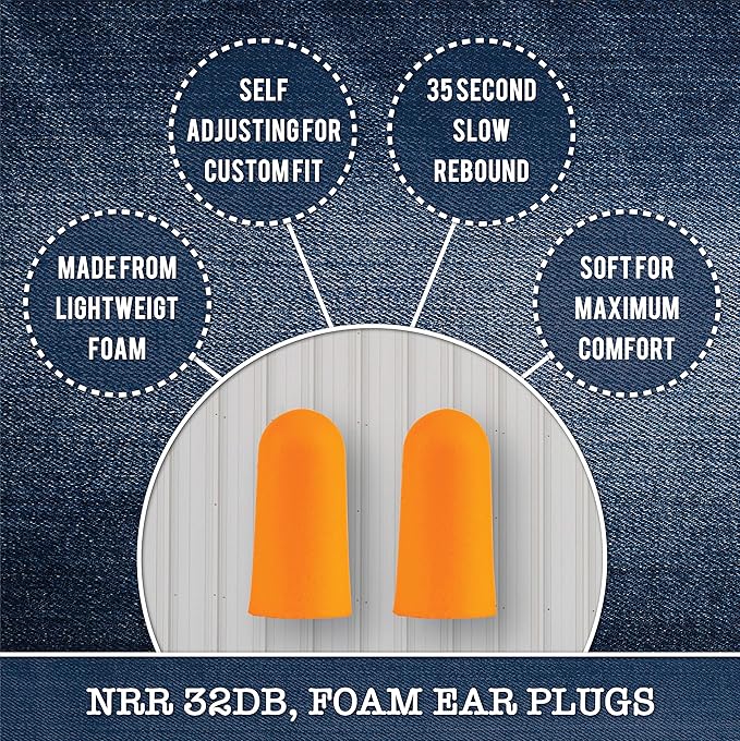 Foam Ear Plugs Dispenser Wall Mount - Bulk Ear Plugs 500 Pair Refillable Station - Foam Hearing Protection Ear Plugs Refill Sound Blocking High Decibel Industrial Safety Disposable Ear Plugs Bulk