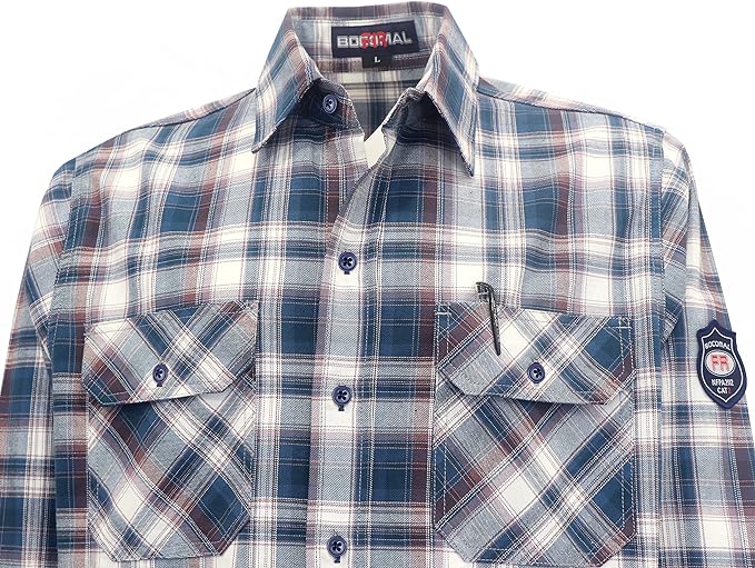 BOCOMAL FR Shirts 6.25oz Lightweight Welding Shirts Flame Resistant Men's Fire Retardant Shirt